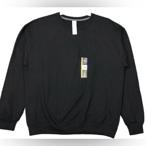 Men’s Athletic‎ Works Fleece Crewneck Sweater Large Bundle of 2 Black & Gray NWT